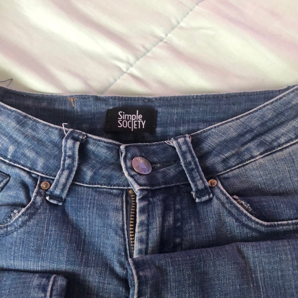 Blue size 0, blue bell bottom jeans, used a couple times, good condition